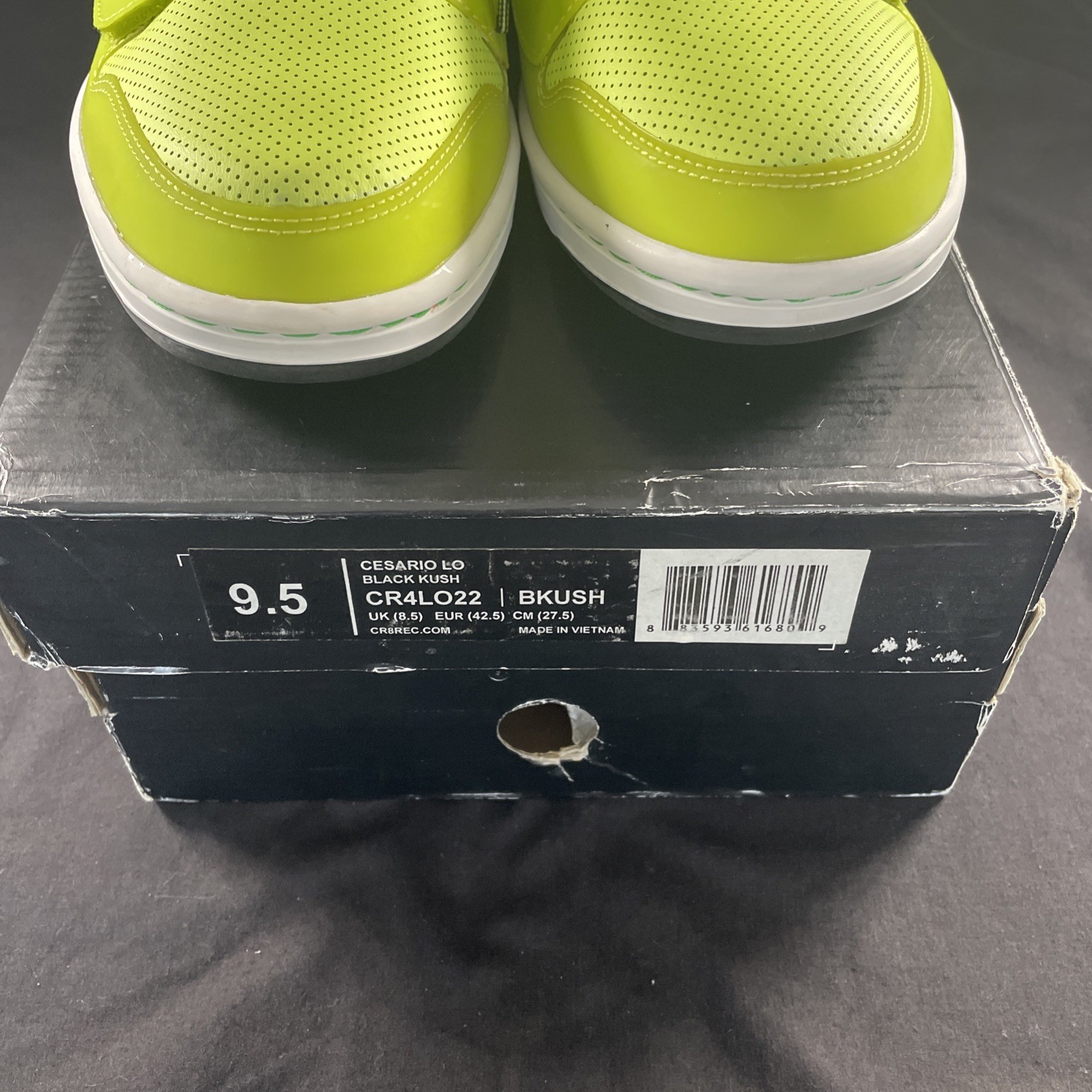 Creative Recreation Cesario Lo Men’s Size 9.5 Neon Green Yellow Shoe Black Kush!