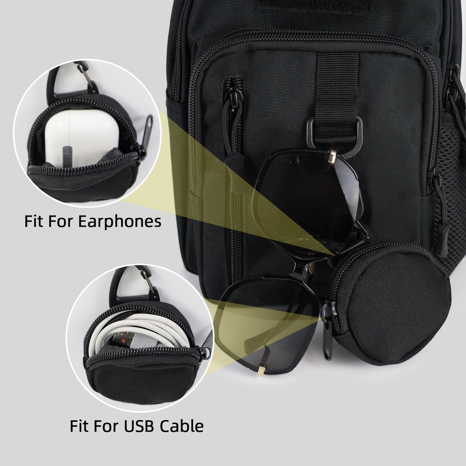 Small Sling Bag for Men, Tactical Crossbody bags EDC Shoulder Bag Chest Pack …
