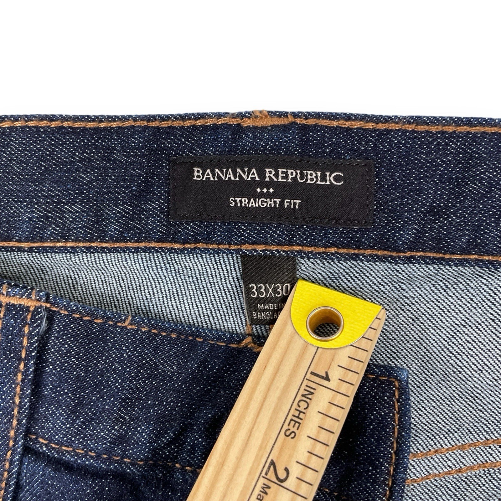 Banana Republic Jeans Men 33×30 (ACTUAL 34×27.5) Dark Blue Straight Fit Denim