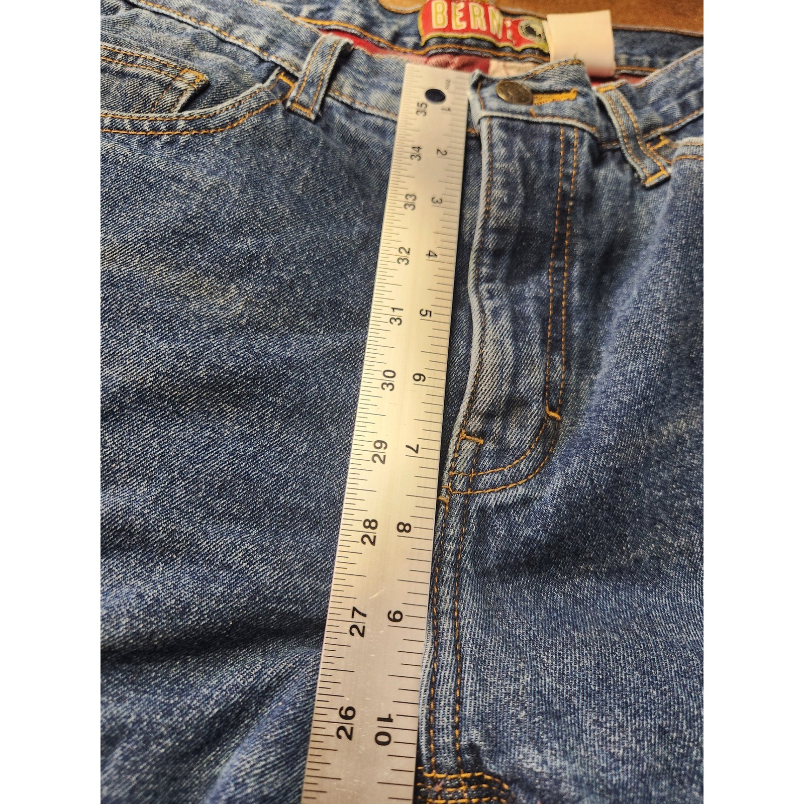 BERNE Mens Carpenter Jeans Size 30×30 Blue Denim Red Flannel Lined Workwear Pant