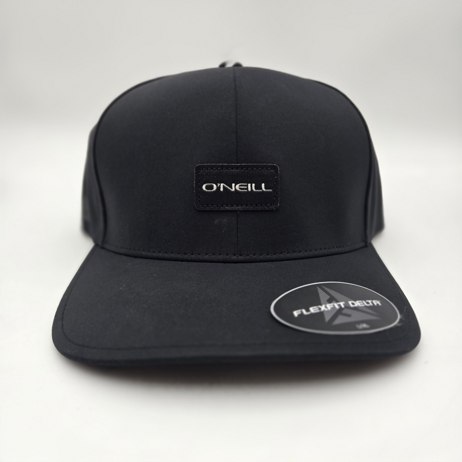 NEW O’Neill Flexfit Delta Fitted Hat Cap Mens Large/XL Black Stain Block Tech