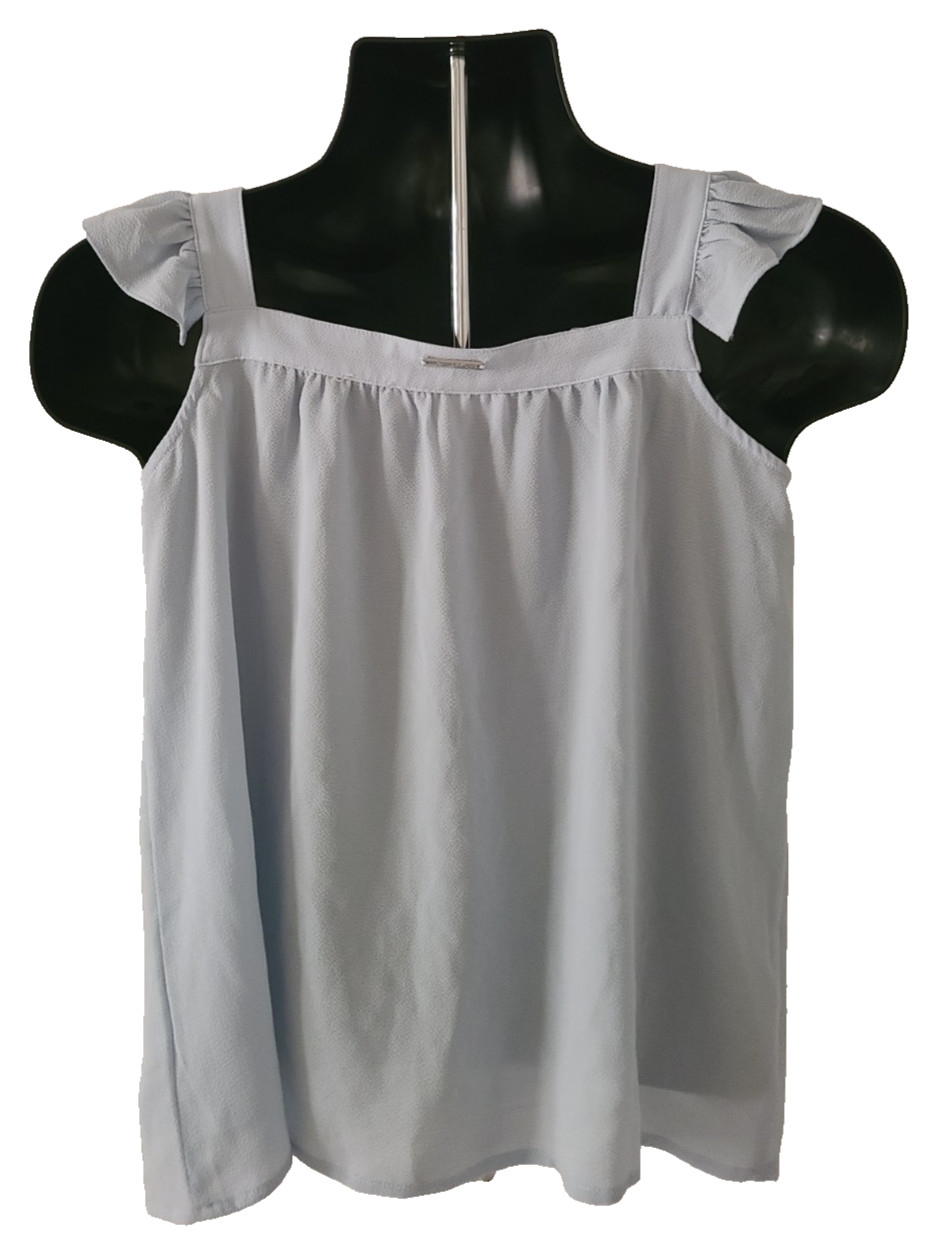 MICHAEL KORS Womens Top SIZE S Light Blue Square Neck Polyester Elastane