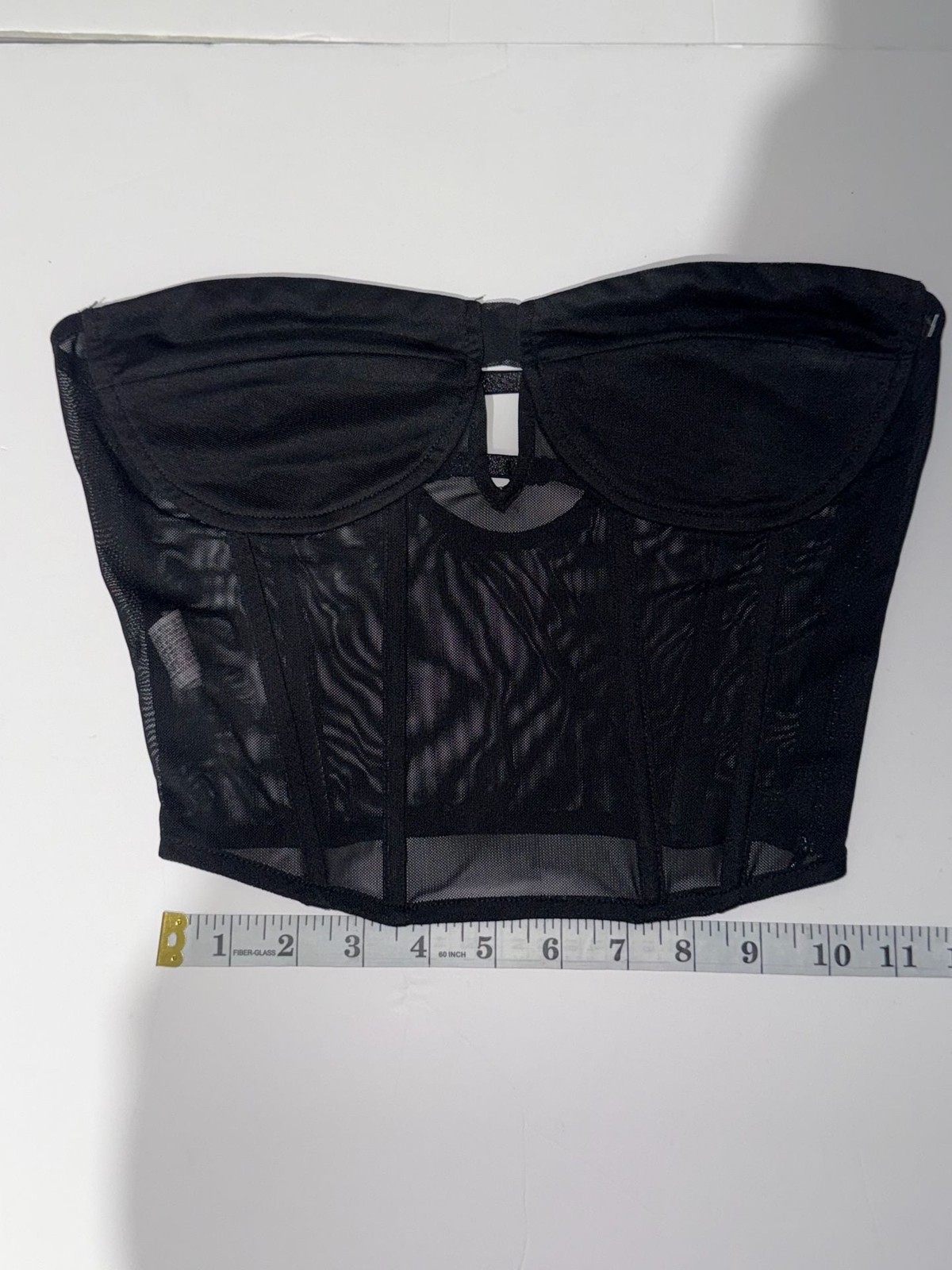 Black Mesh Strapless Corset Top