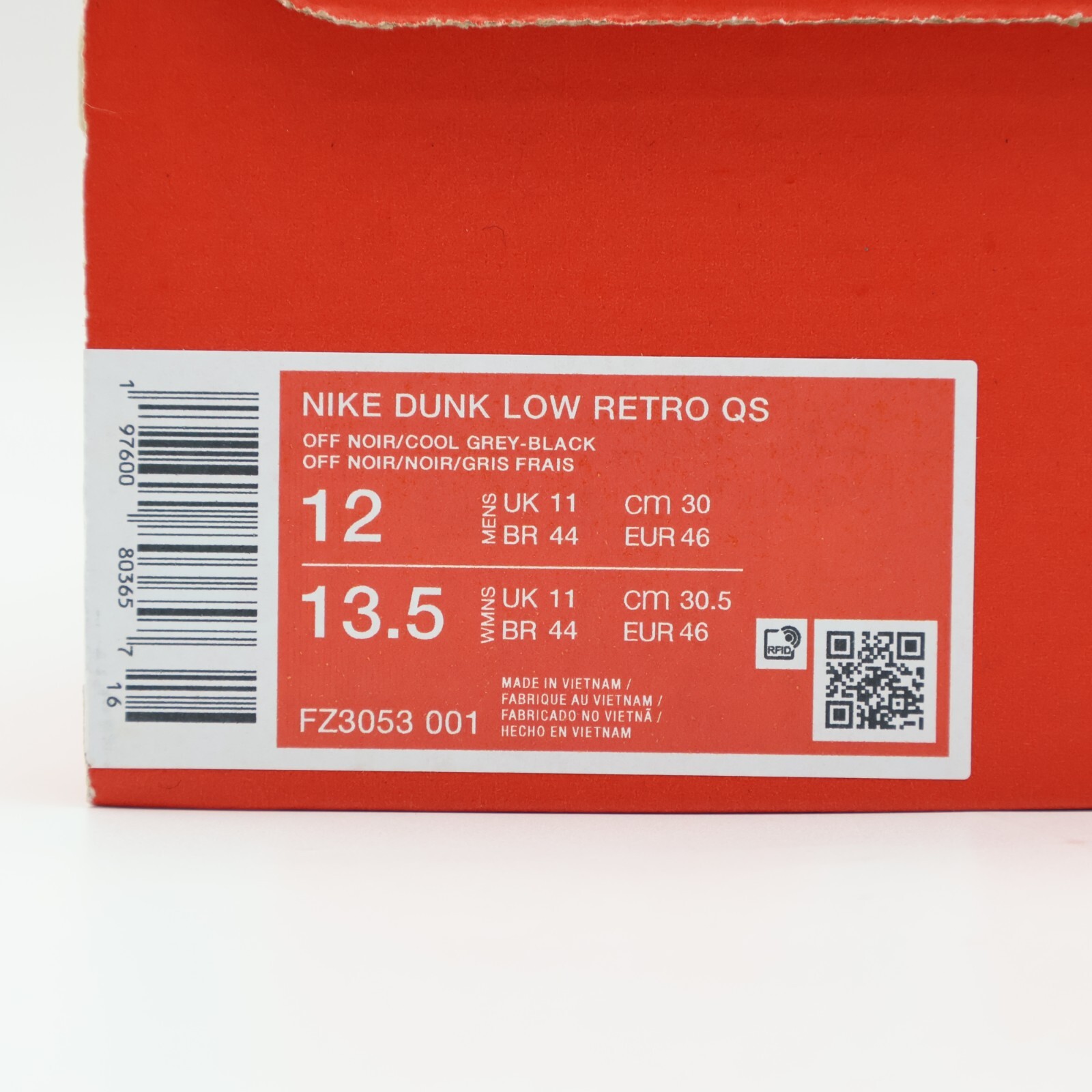 FZ3053-001 Nike Dunk Low Retro Berlin Black and Off Noir (Men’s)
