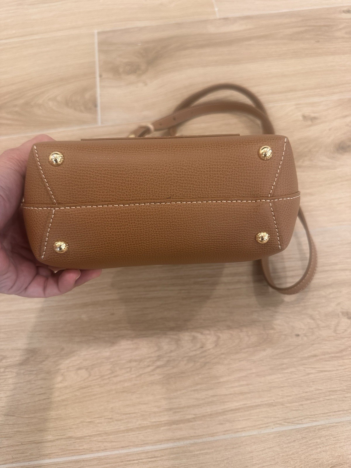 Polène Numéro Un Nano Brown/Beige Crossbody Top Handle Bag Dust Bag