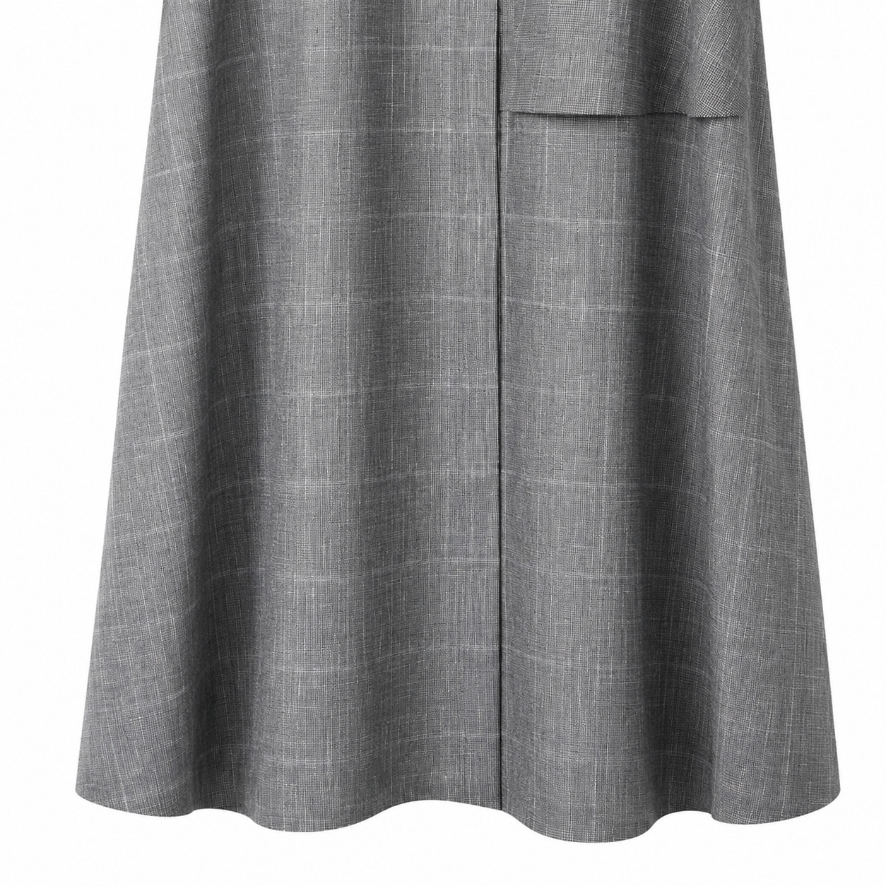 Ferragamo Gray Wool Linen Button Front Midi Dress IT 44 US 8