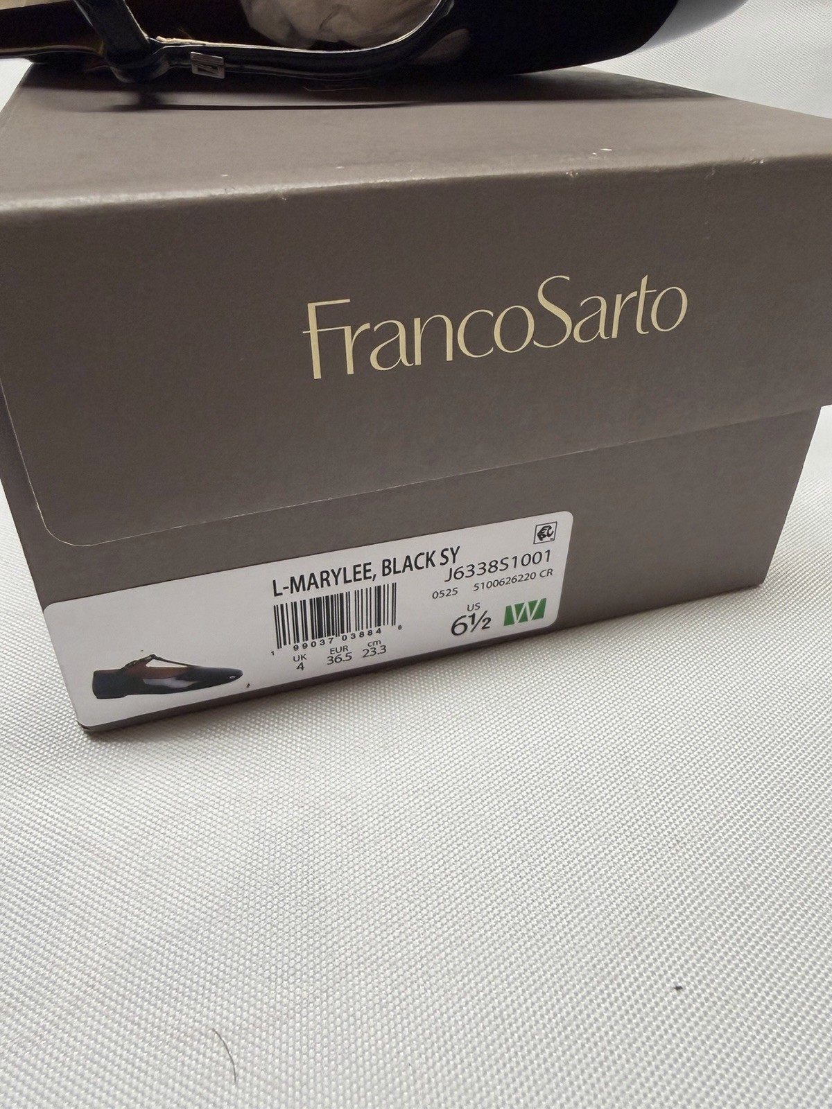 Franco Sarto Women’s Black Leather Mary Jane Flats Buckle Strap US 6.5W