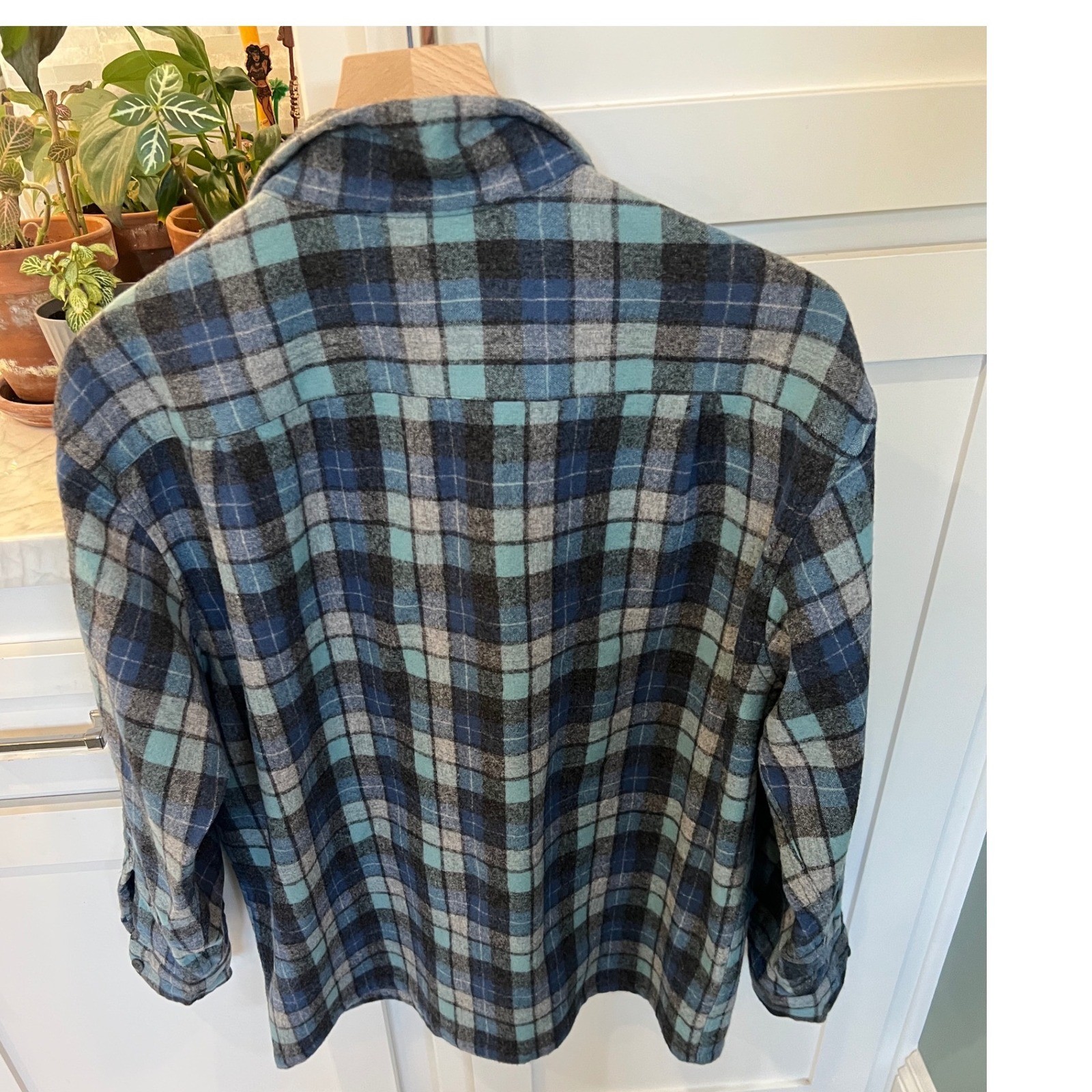 Pendleton Board Shirt Mens Large Blue Plaid Beach Boys Limited Edition Wool