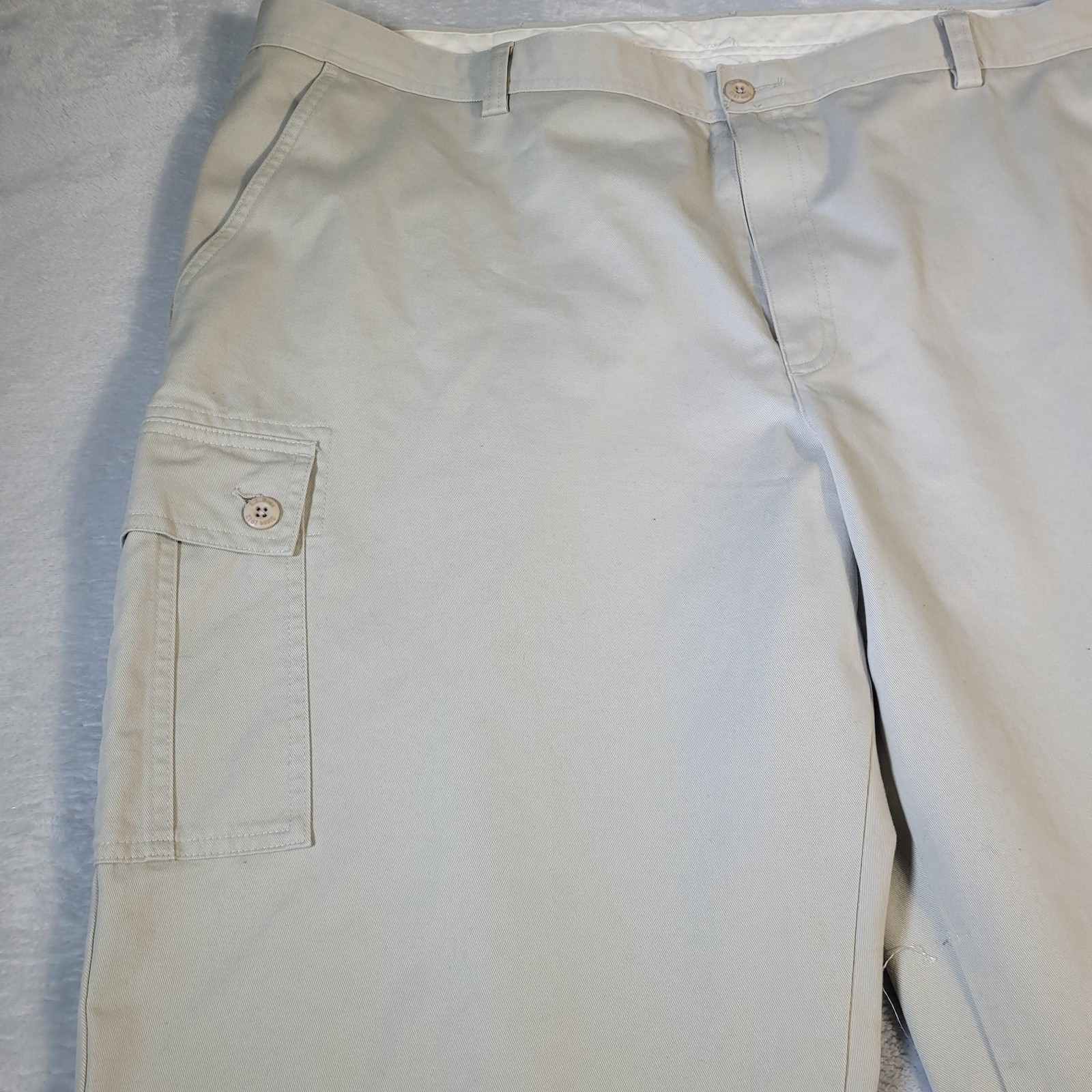 LL Bean Pants Mens 46×30 Beige Cargo Classic Fit Cotton Workwear Casual