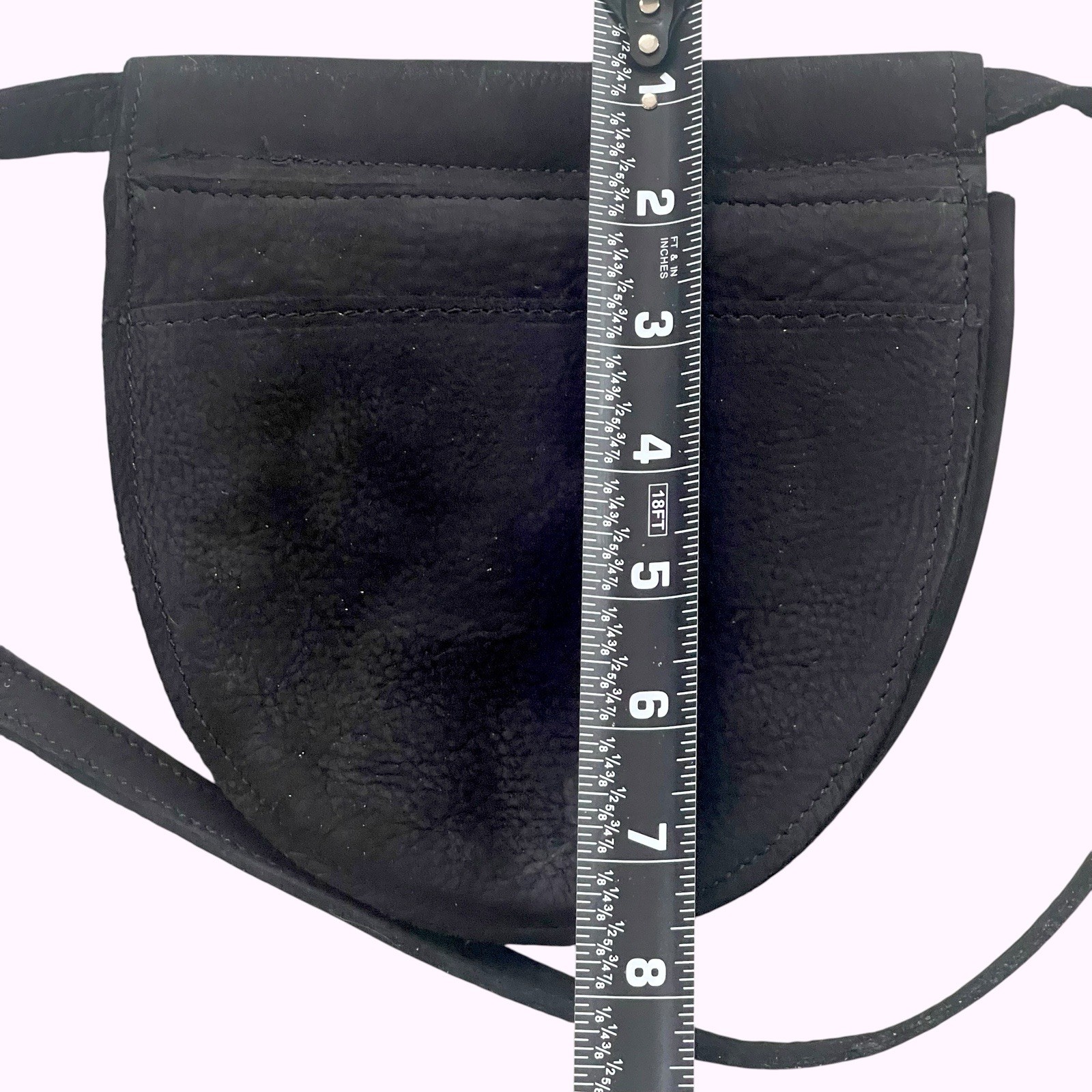 Sundance Saddle Shoulder Belt Bag Vera Pelle Black Suede Studded Leather Pouch