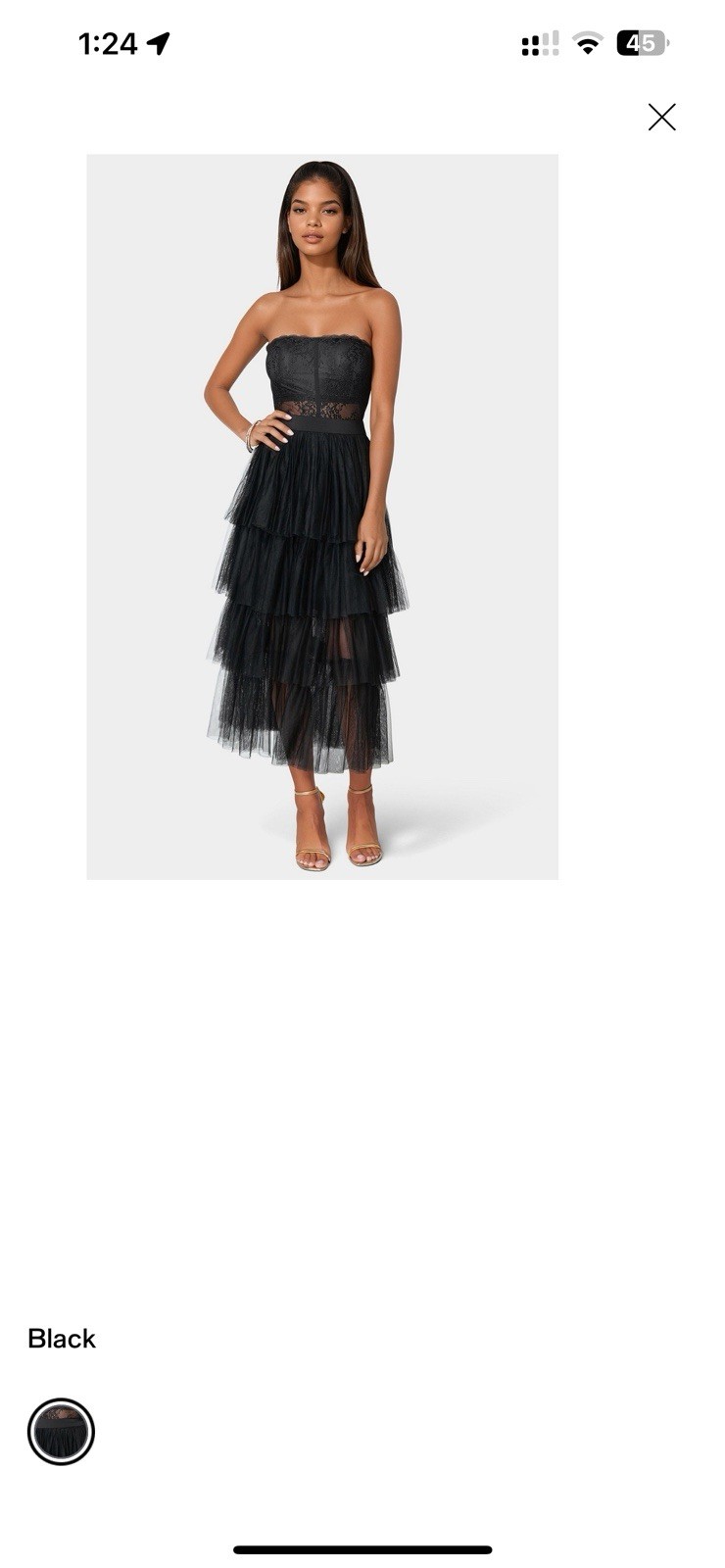 bebe Black Tulle Lace Corset Midi Dress Sweetheart Neckline Size M