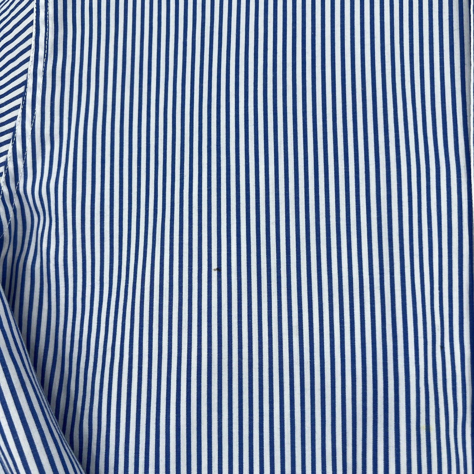 Chaps Button Down Shirt Mens XL Blue Striped Long Sleeve Embroidered Pocket