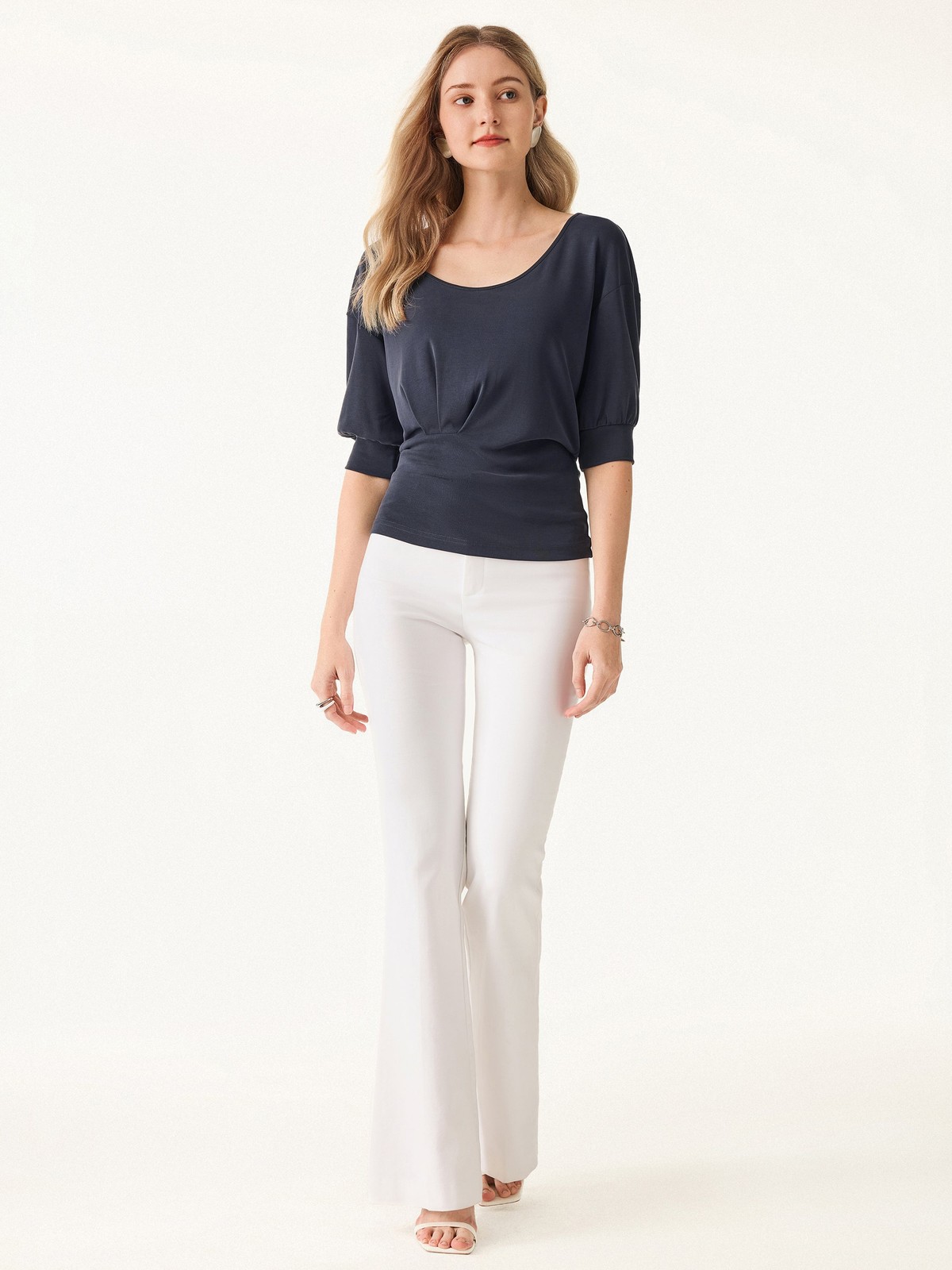 OGL Scoop Neck Short Sleeve Tucked Tee