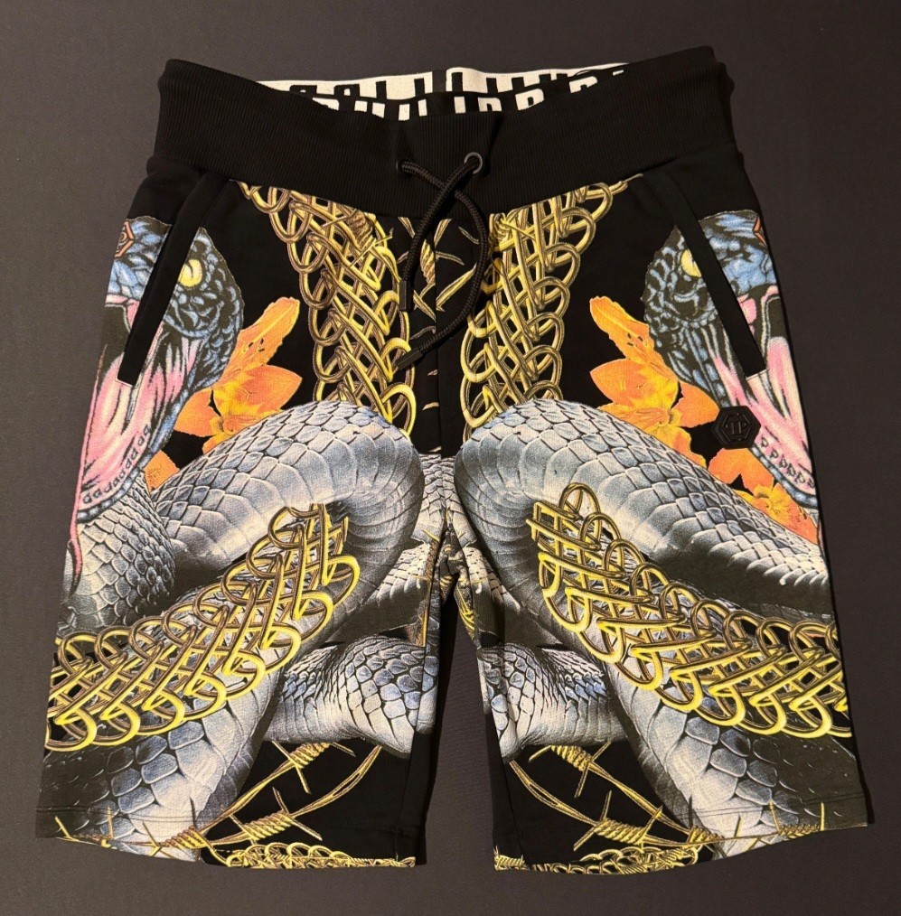 PHILIPP PLEIN JOGGING SHORTS FOULARD TEXTURE / LIMITED EDITION / L / NEW /