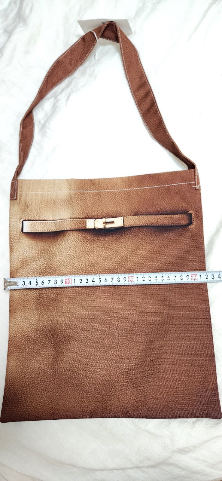 Realistic Leather Print Tote Bag Lightweight Shoulder Fabric Everyday Daily Bag