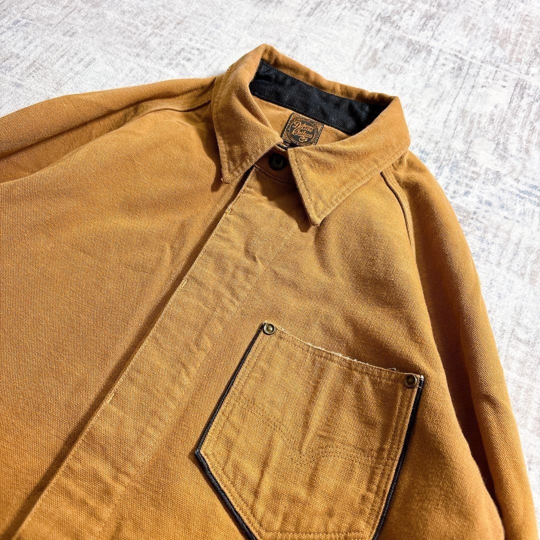 DELUXEWARE Duck Work Shirt Cotton Brown Size M L26.4in pit pit 19.7in