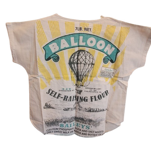 Flour Sack BALLOON Feed Sack Top T Shirt Vintage Look Cotton One Size TEE