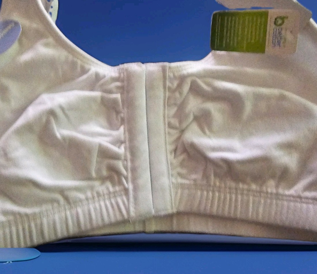NWT Pair of Front Closure Unlined Bras / White Beige Fits 34-36 B