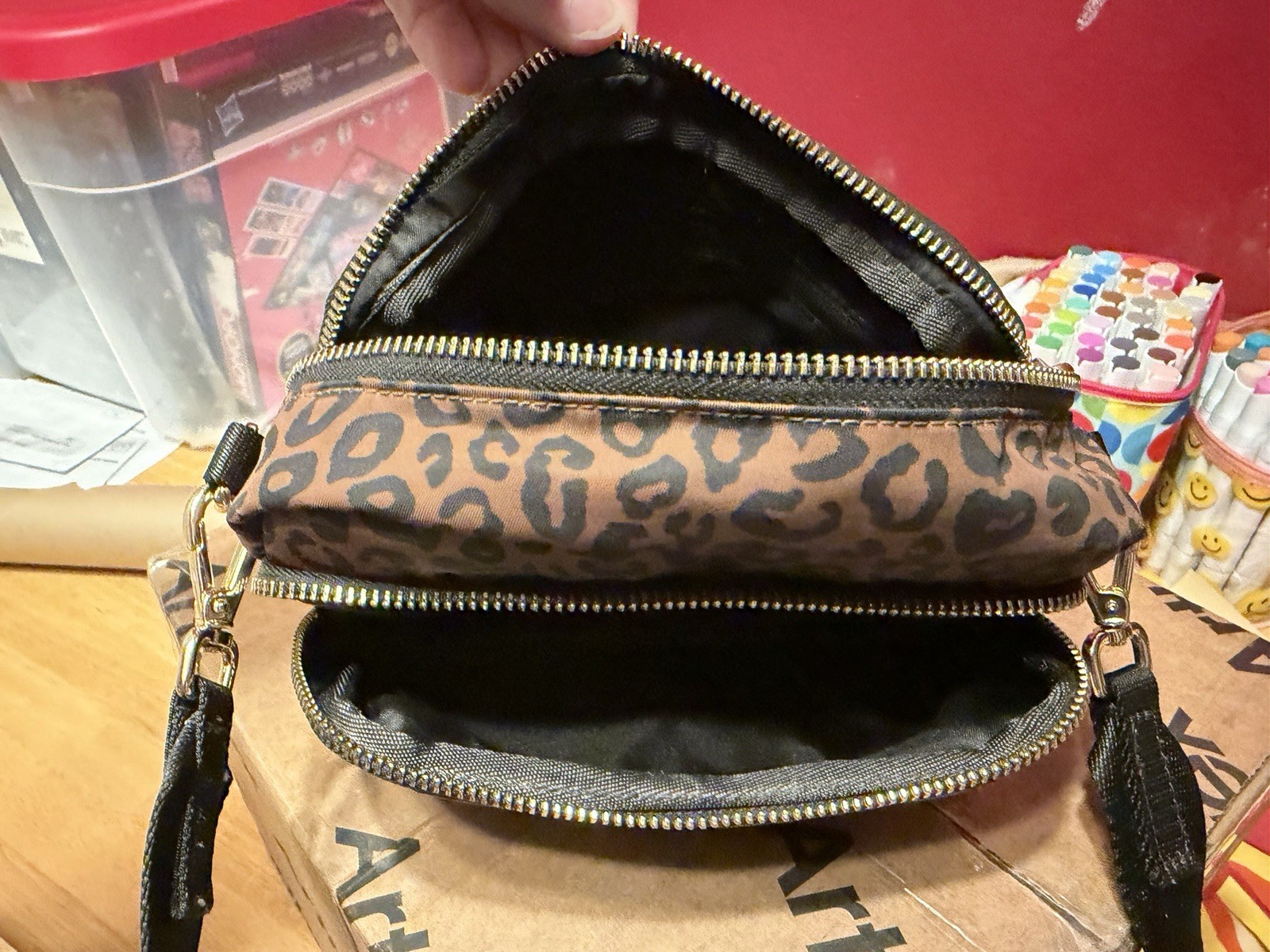 lululemon Leopard Print Everywhere Crossbody Bag 2L Metal Hardware Purse
