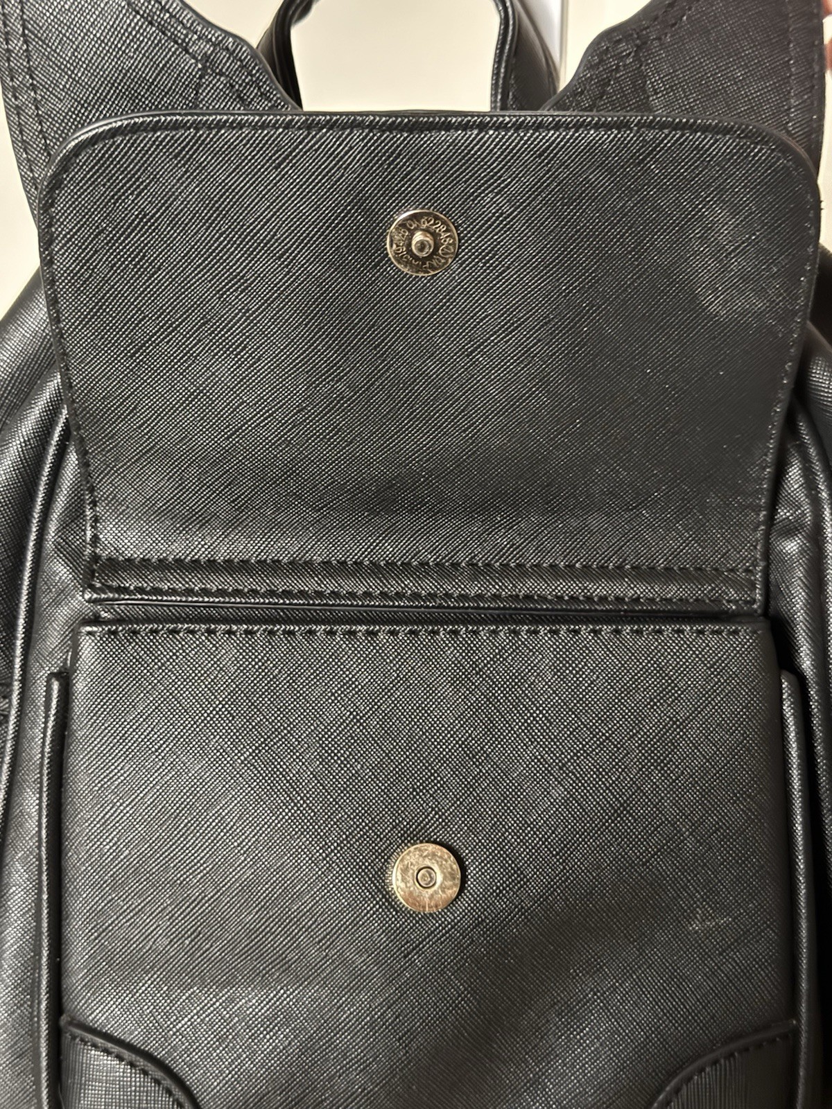 COOFIT Black Bat Wing Mini Backpack Purse Gold Hardware Zip Magnetic Closure