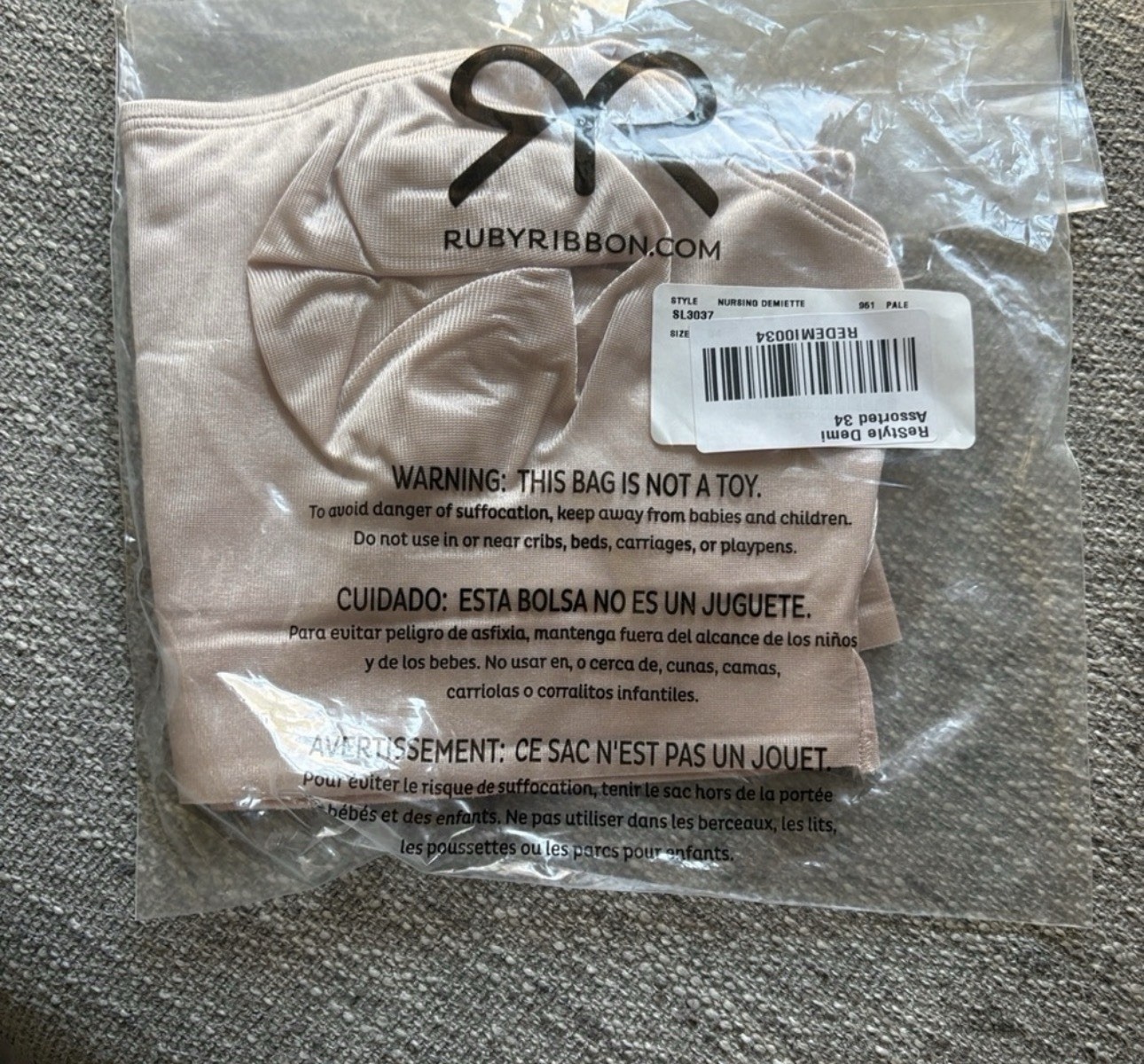 Ruby Ribbon Women’s Nursing Demiette Bra Size 32