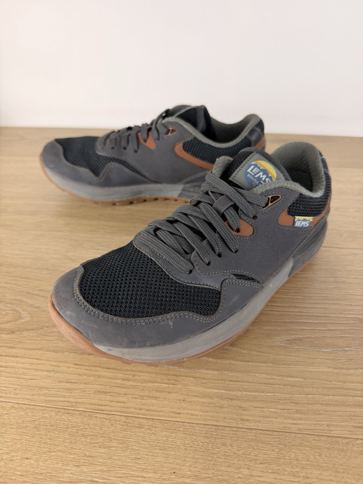 Lems Trailhead Shoes Mens 8 D Stormy Night Gray Hiking Trail Minimalist Sneakers