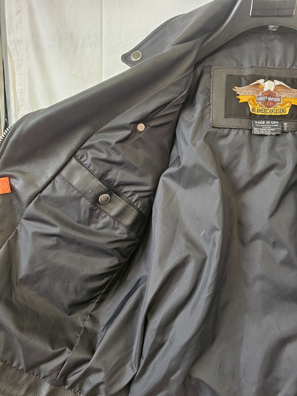 Harley Davidson Womens Small Black Leather Moto Biker Riding Jacket USA Zip YKK