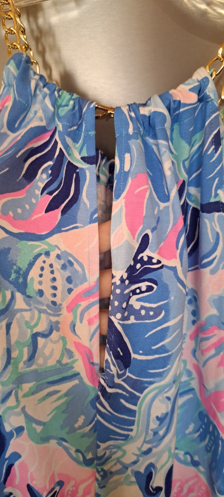 Lilly Pulitzer Bowen Saltwater Blue Shade Seekers Beach Skort Romper Size Large