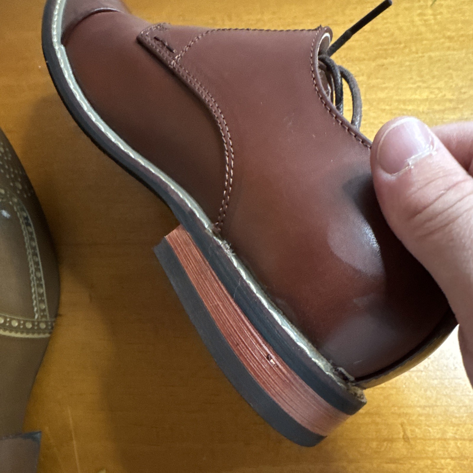Bruno Marc Men’s Brown Leather Cap Toe Lace-Up Oxford Dress Shoes US 9