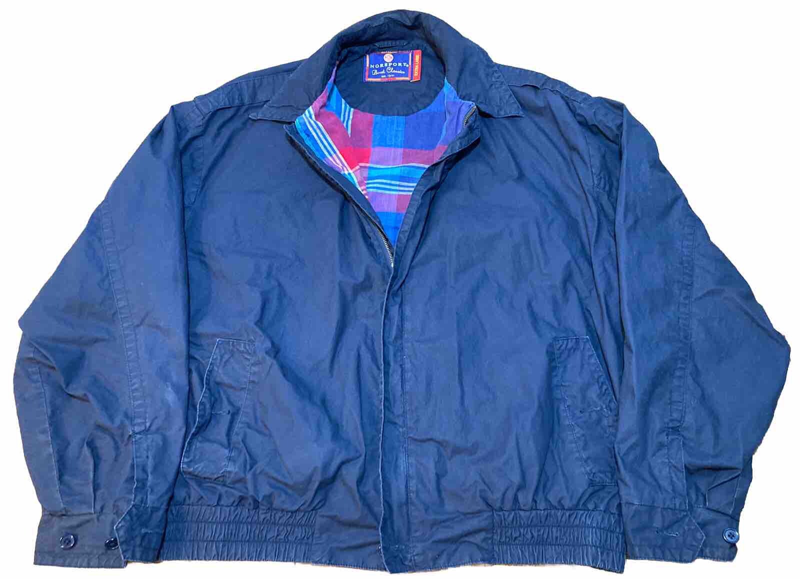 Vintage 1980’s NORSPORT BOAT CLASSICS Jacket Coat Blue Full Zip Size XL