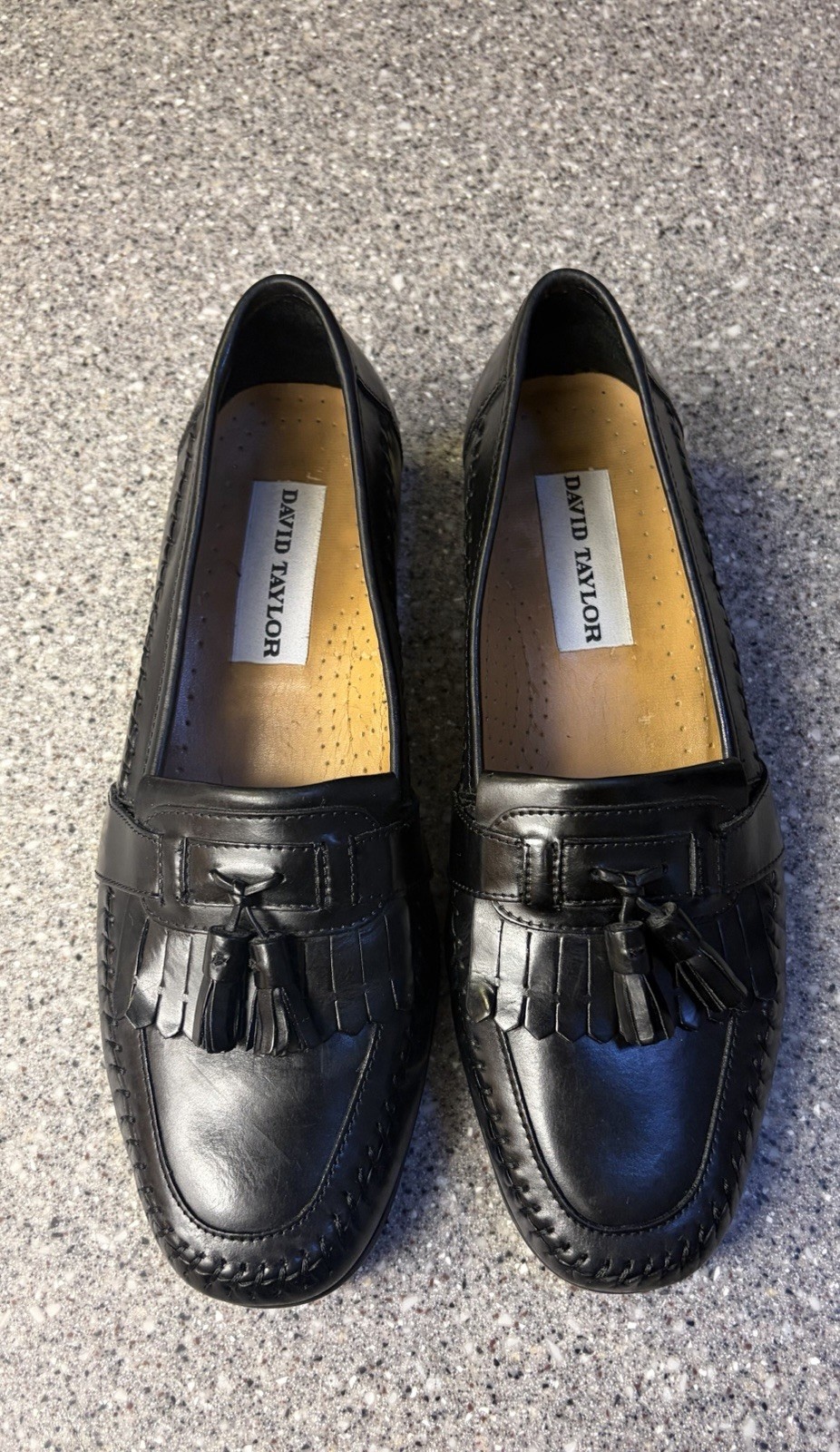 DAVID TAYLOR O’Hare Kiltie Tassel Leather Black Loafers Shoes Men’s Size 11 D