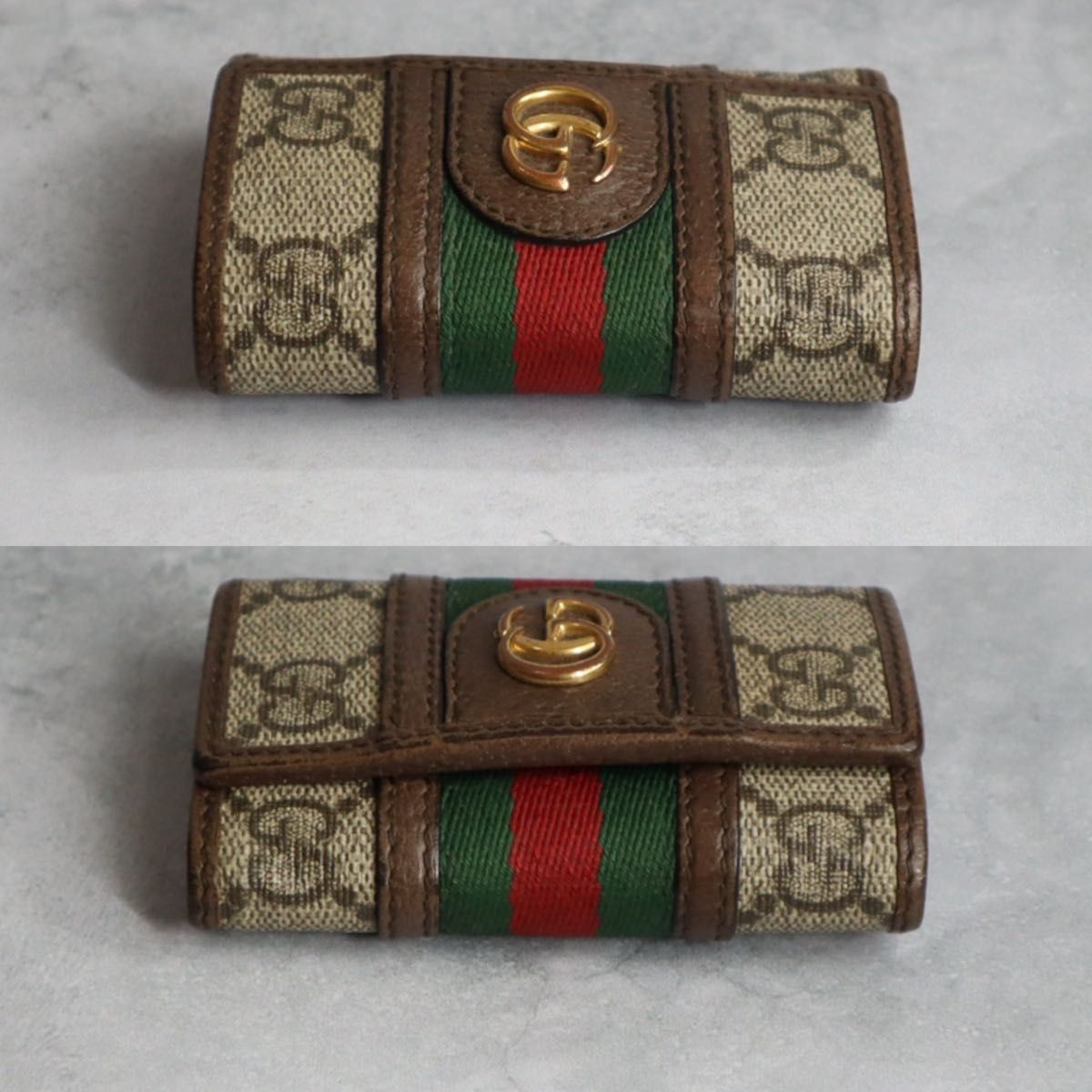 GUCCI Ophidia GG Marmont 6 Key Holder Case Brown Beige 603732