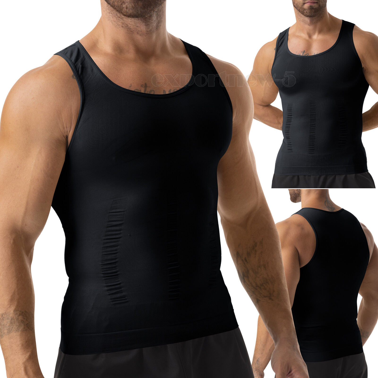 Mens Slimming Body Shaper Belly Chest Compression Vest Undershirt Tank Top