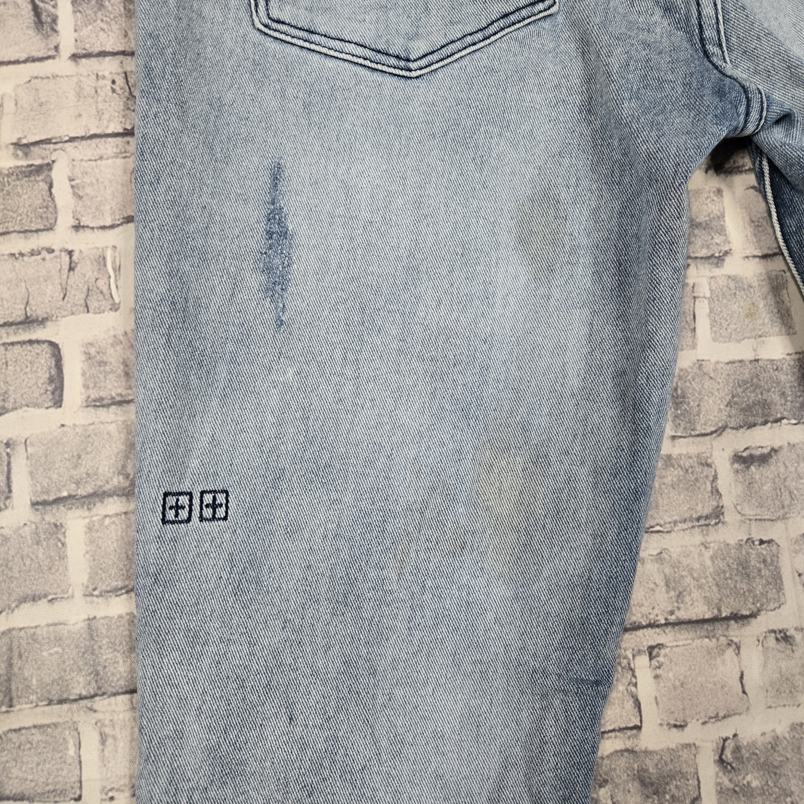 Ksubi Van Winkle Trashed Dreams Stretch Jeans Mens Size 34 Blue 34×32 Distressed