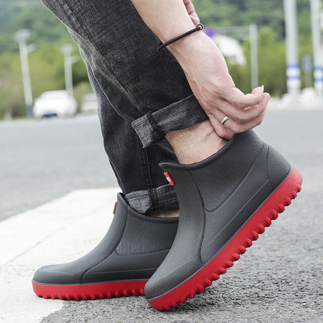 Men’s Short Rain Rubber Boots Waterproof Ankle Deck Shoe Fishing Garden Out Size