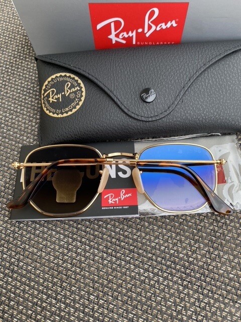 Ray-Ban Hexagonal RB3548 Gold Frame / Gradient Brown/ 51mm Sunglasses
