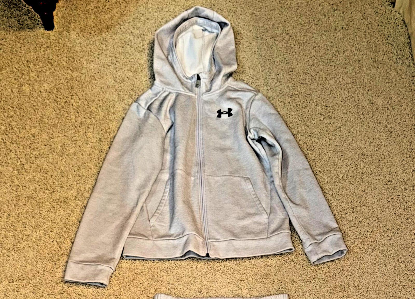 UA Fleece Hoodie Light Gray Boys XL