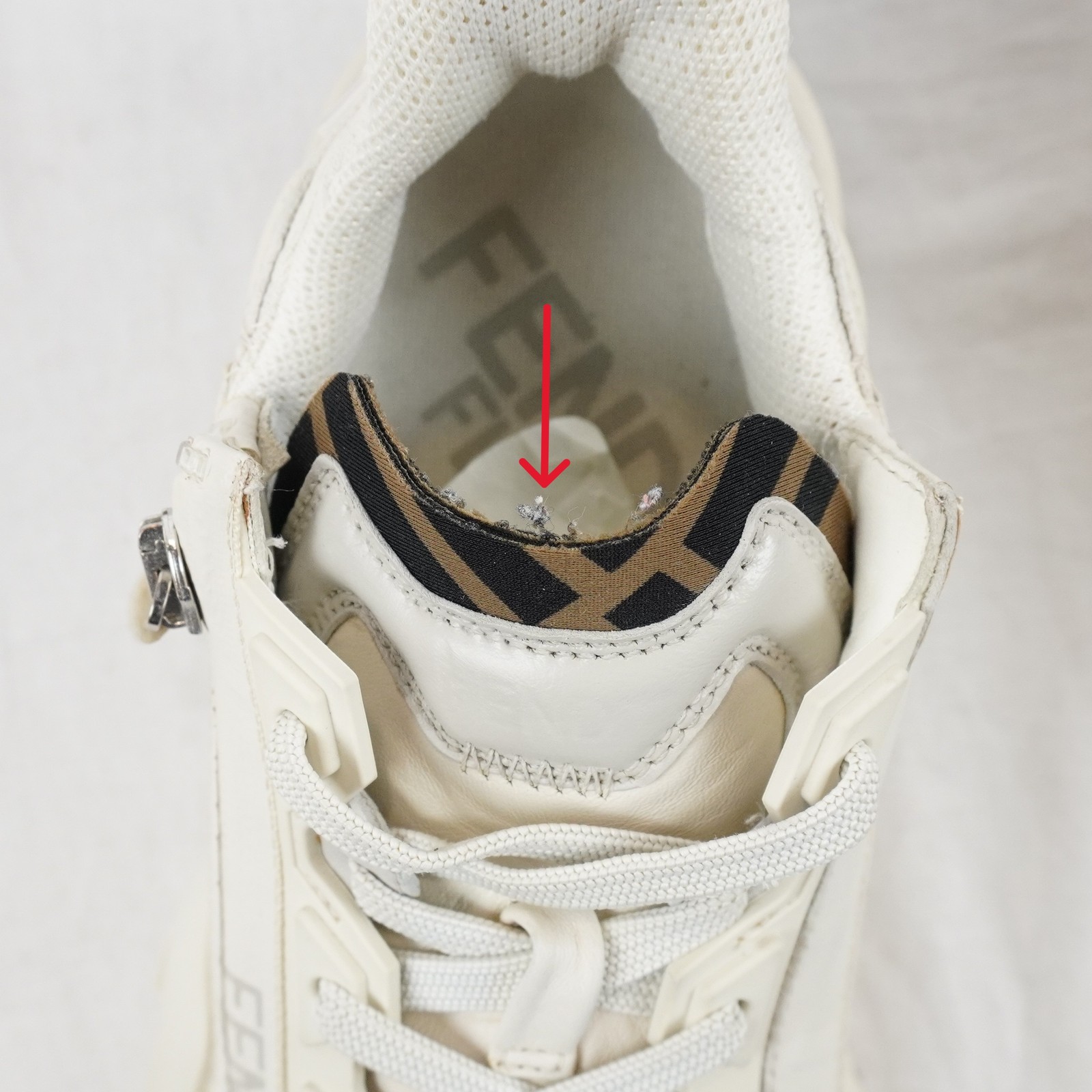 Fendi FF Flow Sneakers In White With Brown Accent – Women’s Size EU 38