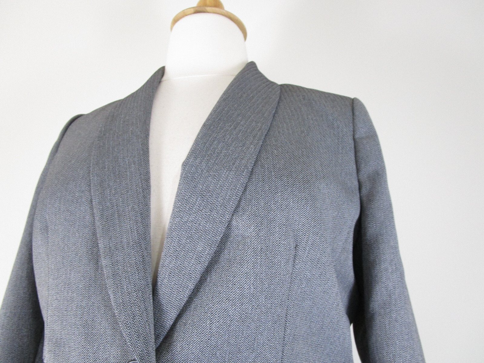 Kasper Womens Plus Size Solid Gray Pant Suit Size 14 Formal Business Career