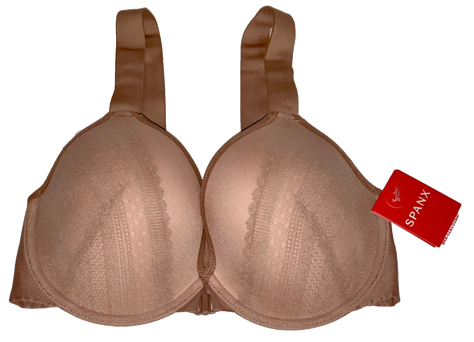 SPANX Bra-LLelujah Illusion Lace Cafe Au Lait Vintage Rose Underwire Womens 34B