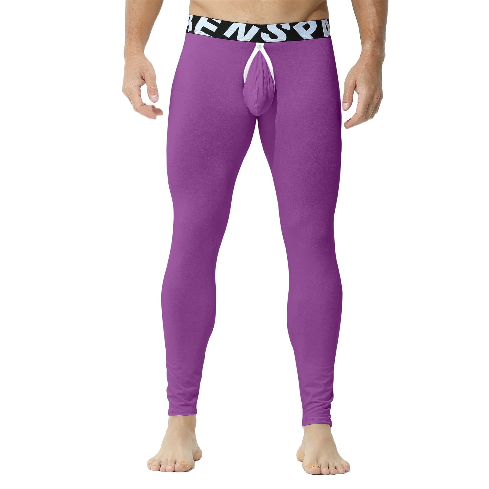 Men Sexy Thermal Long Johns Legging Pants U Convex Seperate Pouch Soft Underwear