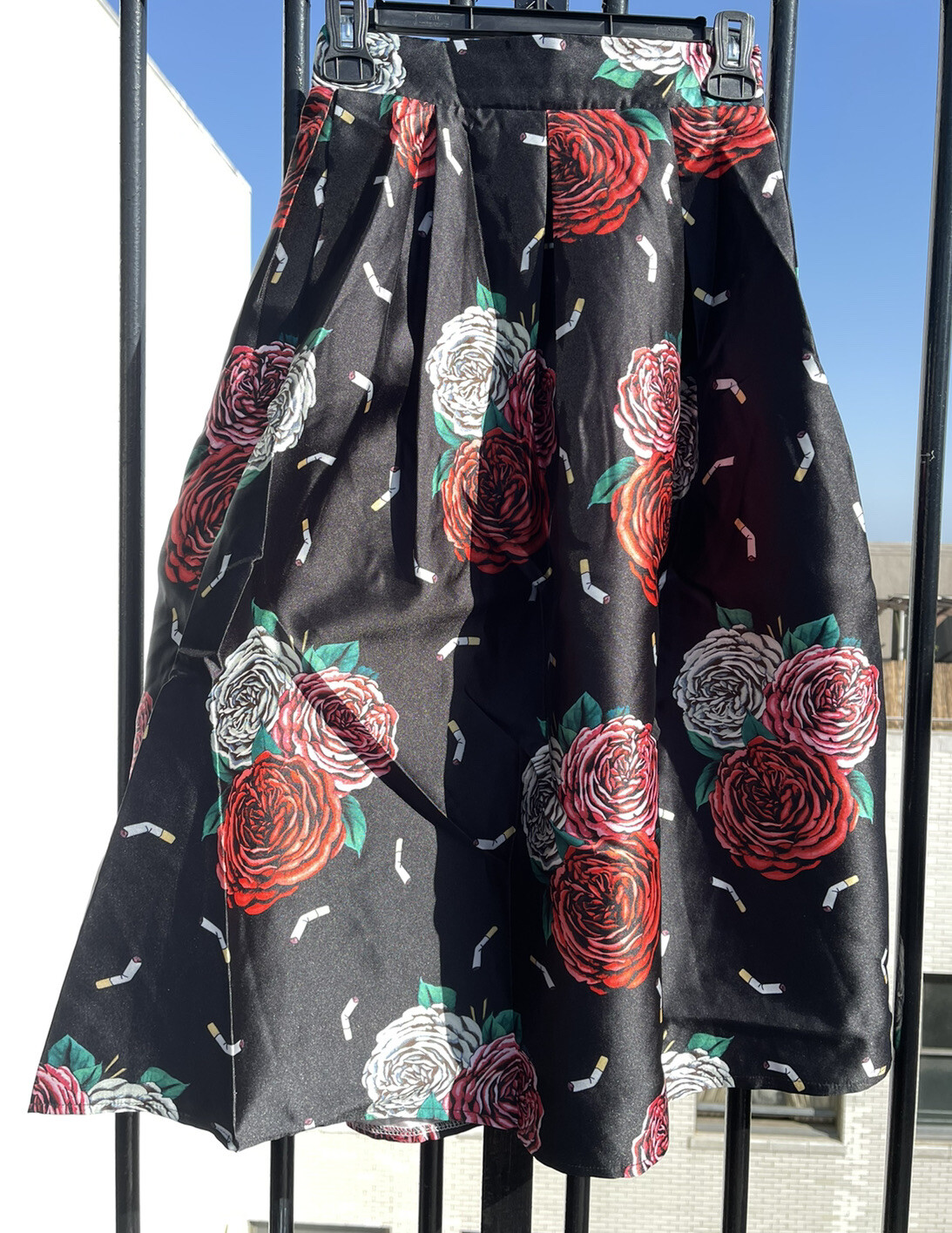 NWT Hesperus Retro vtg Rockabilly Full Midi Circle novelty print cigarette S&XS