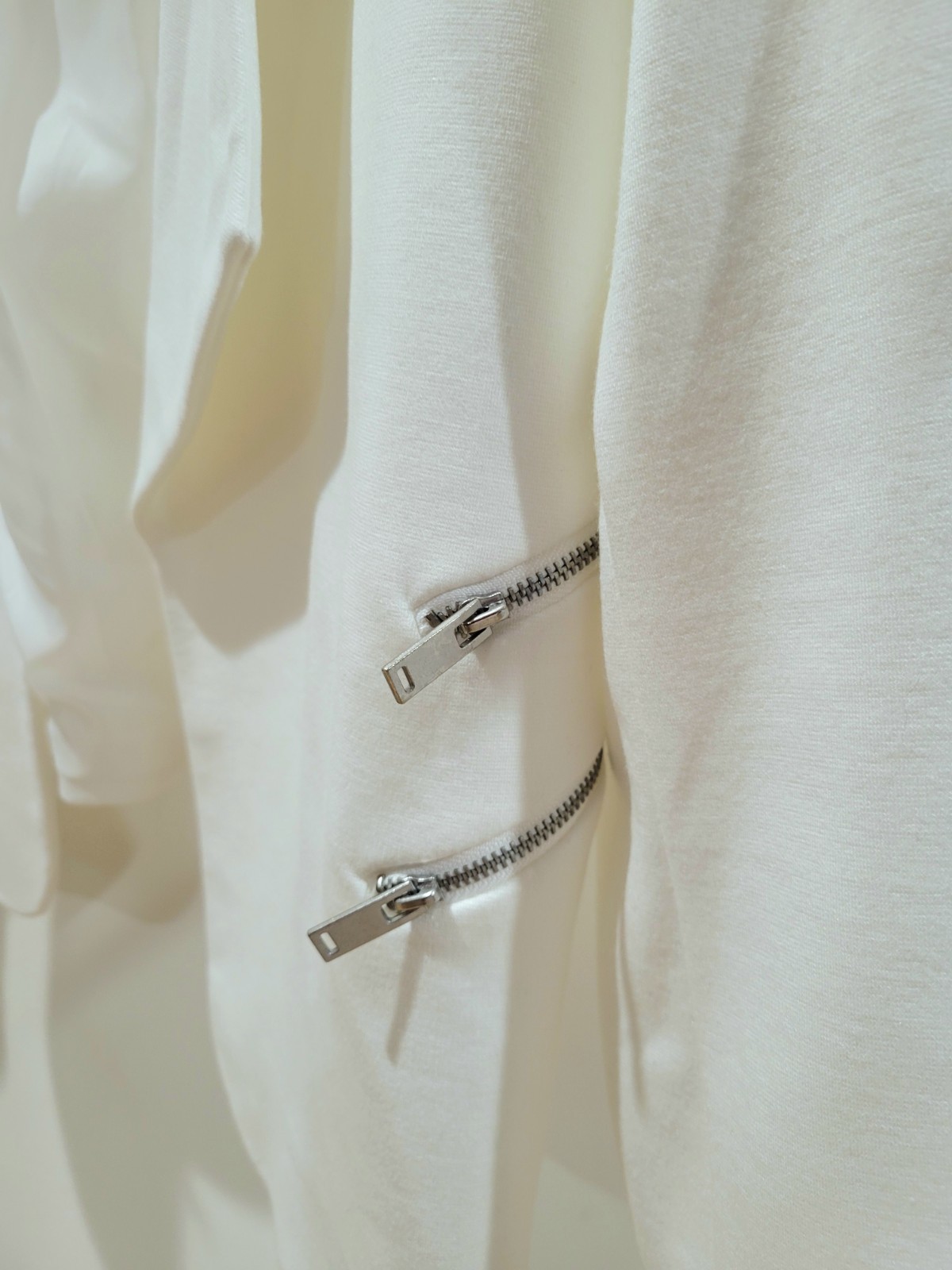 NWT Jules & Leopold Open-Style Zipper Detail White Blazer Fully Lined Size L