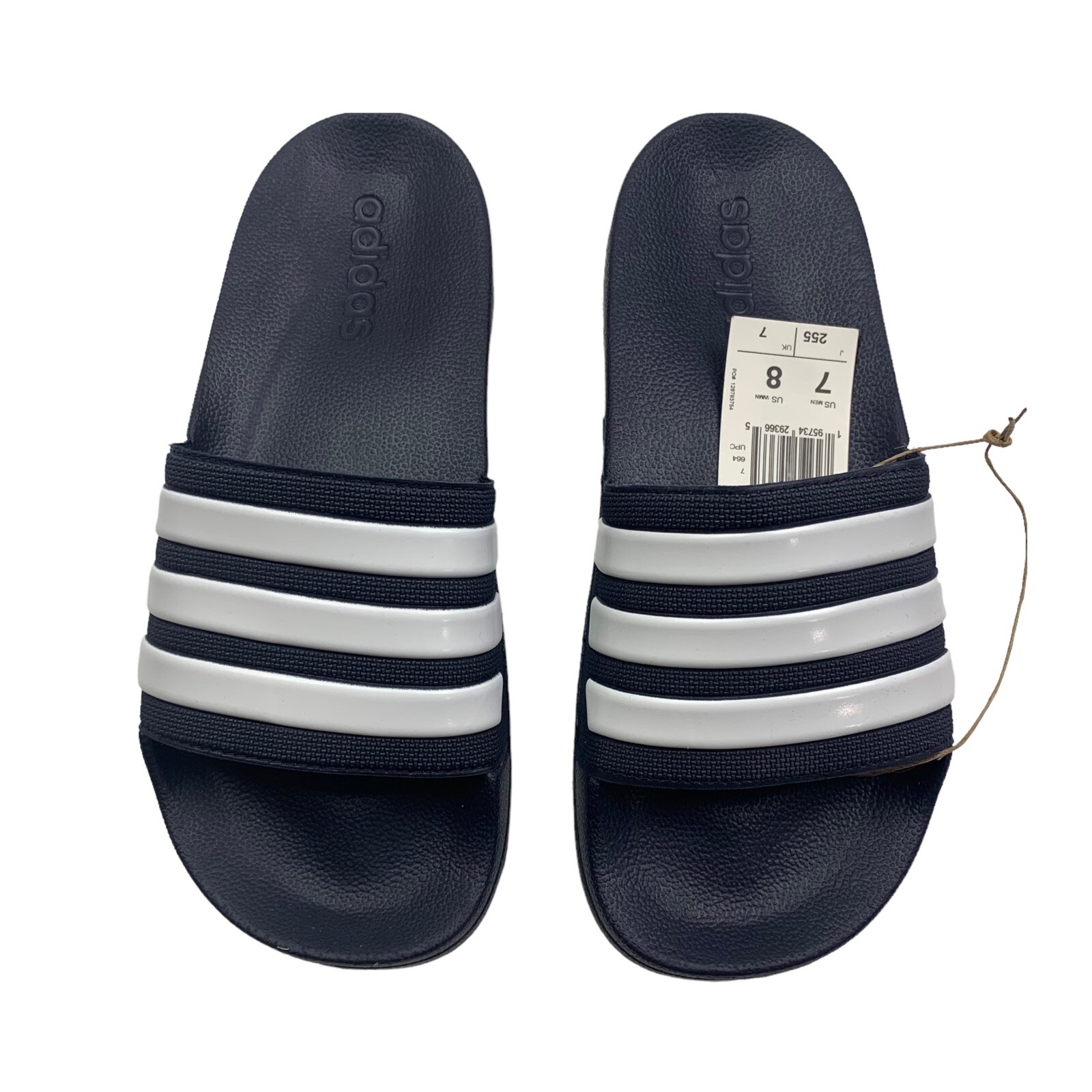Adidas Mens Adilette Shower Locker Slide Water Sandal Navy/White GZ5920 Sz 7