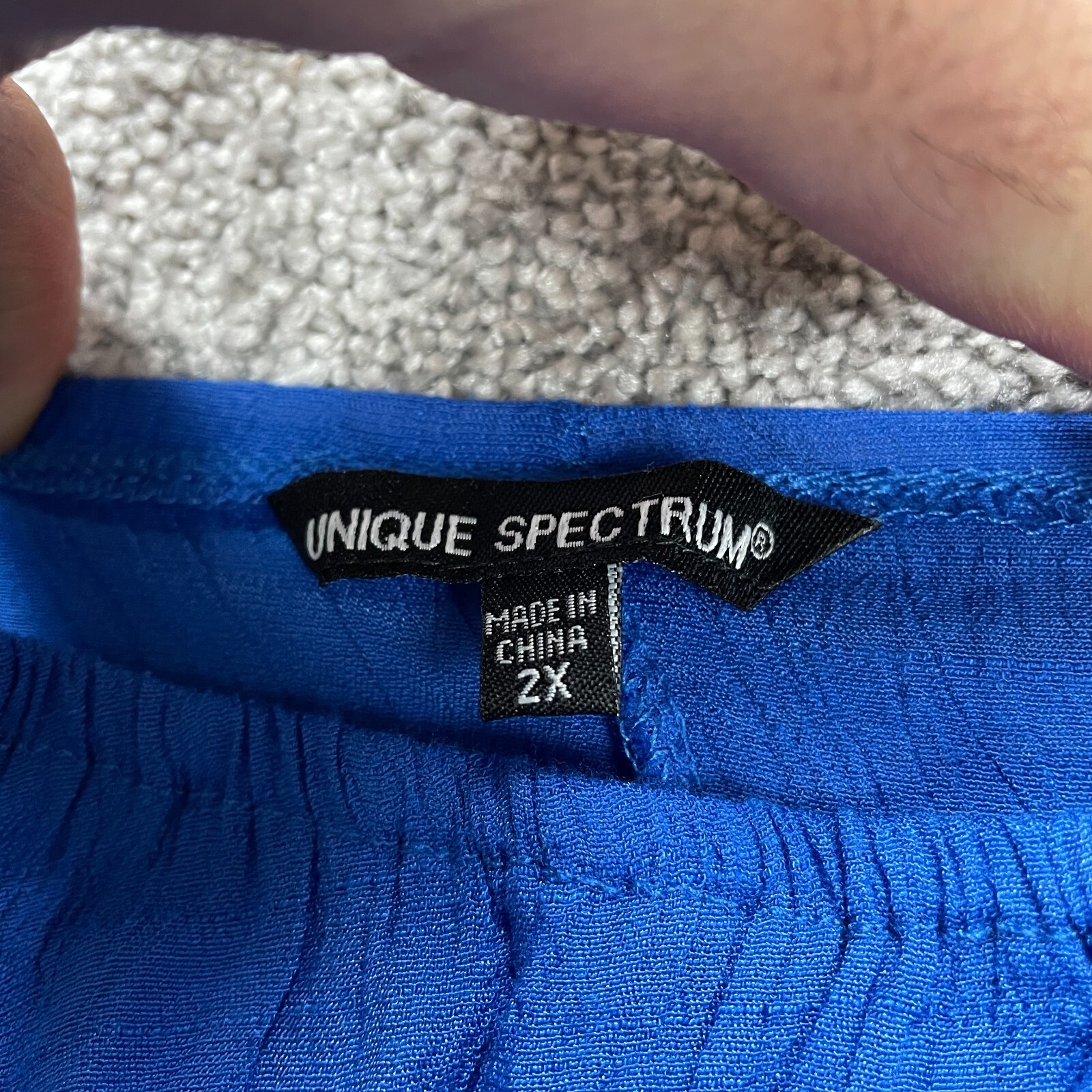 Unique Spectrum Off The Shoulder Blouse Womens 2Xl Royal Blue Flowy Casual Top