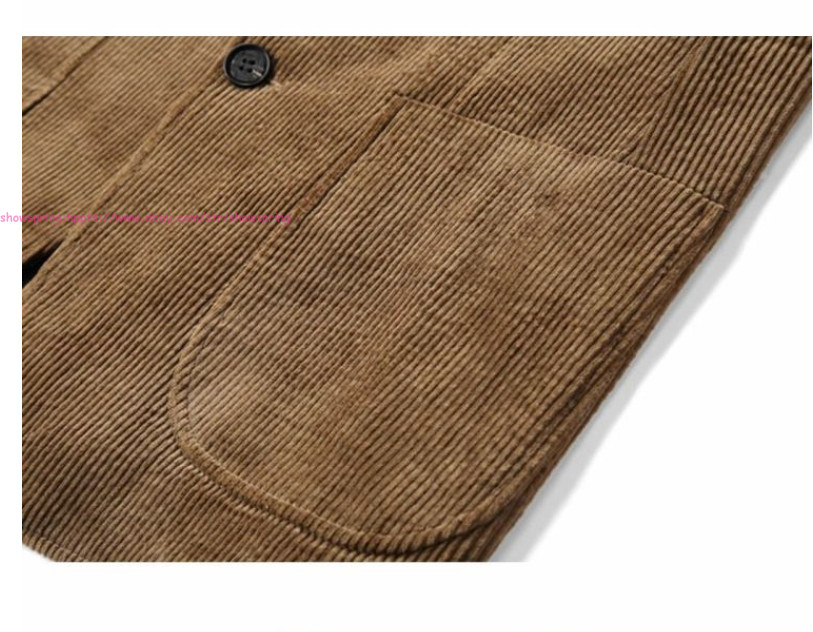 Men Vintage Casual Work Wear Corduroy Suit Fall Winter Blazer Jacket Sport Coats