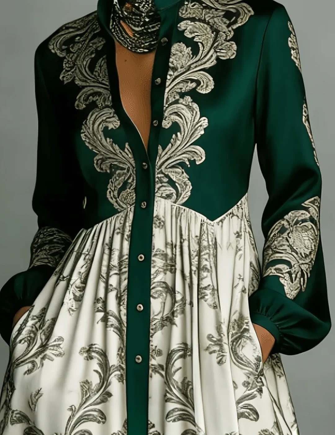 French Style Elegant Vintage Maxi Dress