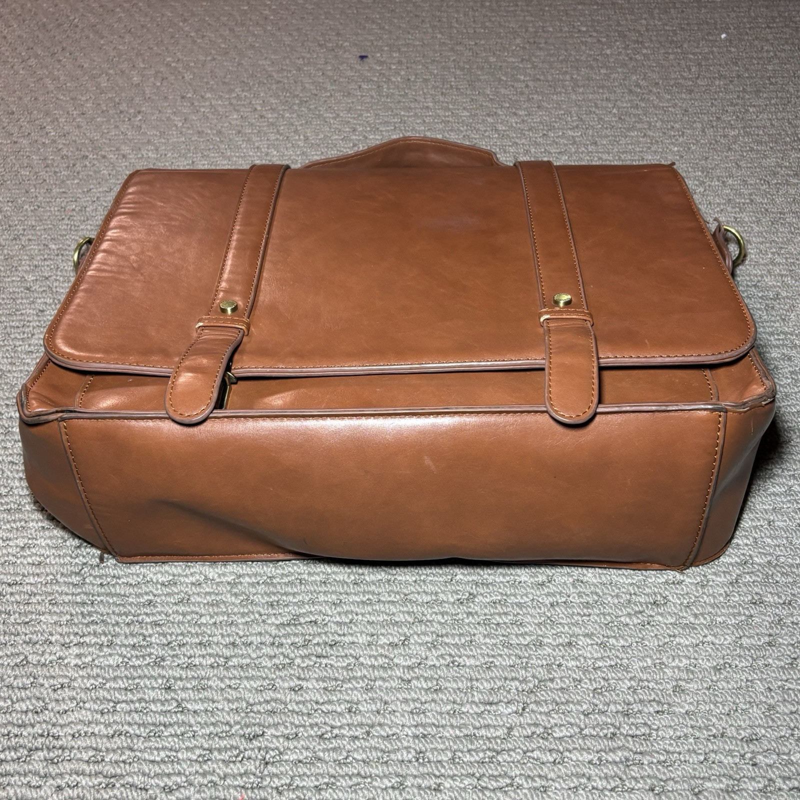 ECOSUSI Laptop Bag Vegan Leather Messenger Brown Briefcase Backpack 15.6