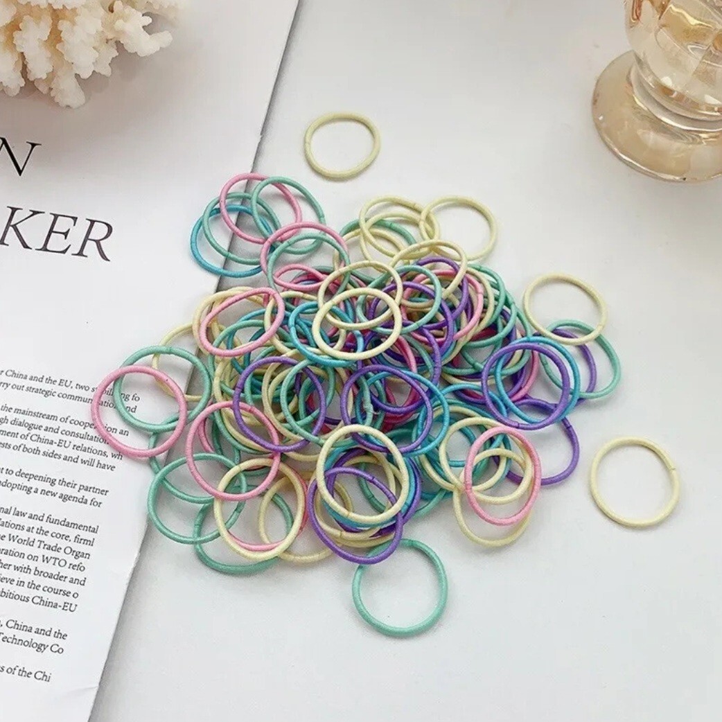 50Pcs Baby small Hair Ties Elastics Ponytail Holders Elastic Bands Womens Girls