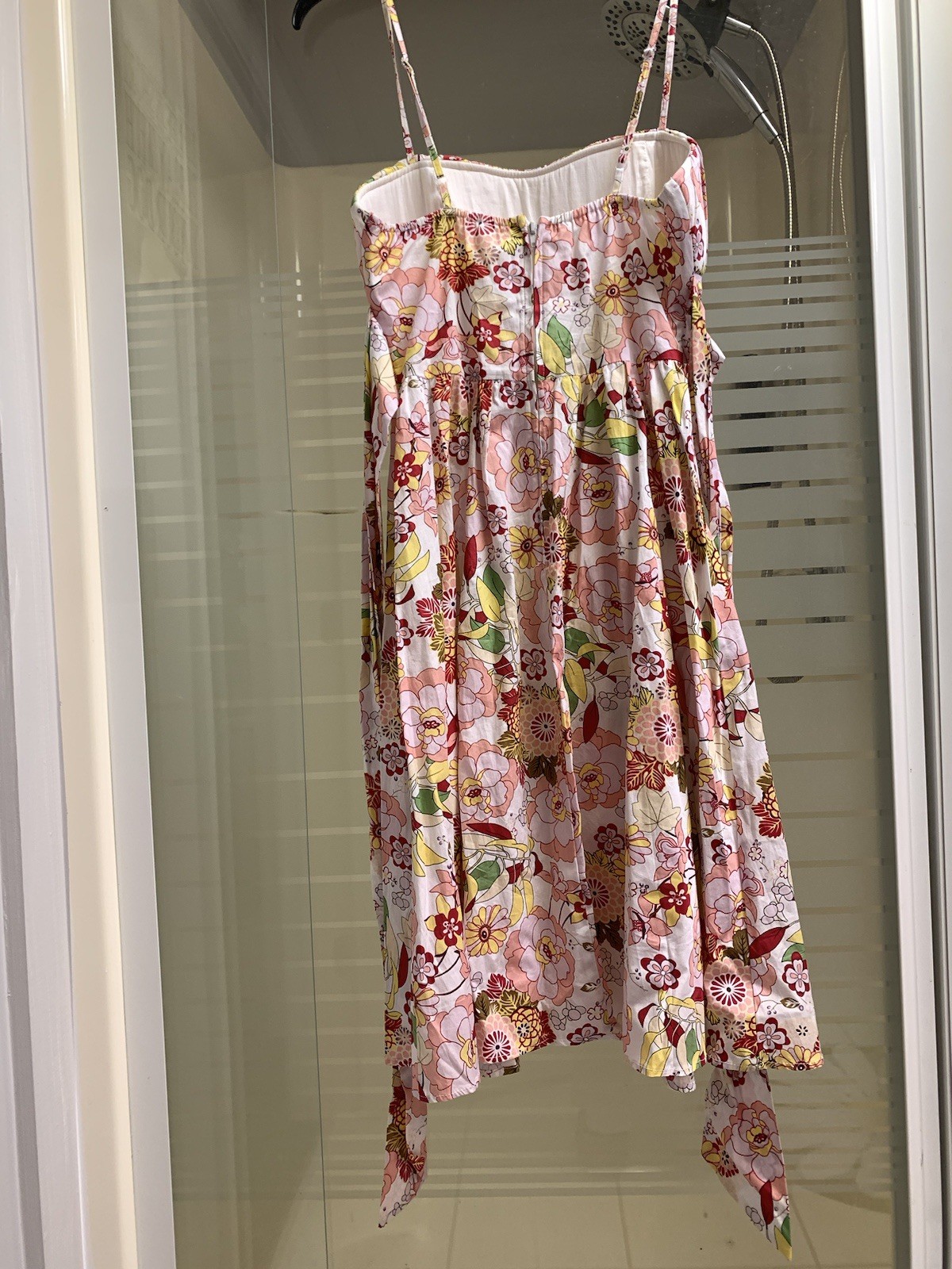 Ambiance Floral Print Sundress Dress Cotton Built-in Bra Pads Size Small NWT
